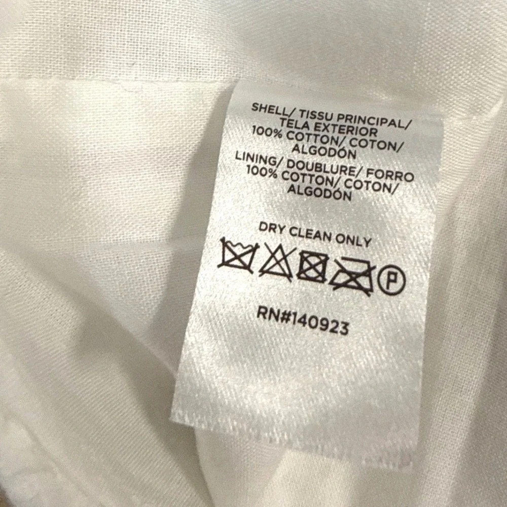 LOFT White Eyelet PuffSleeve Blouse Women Small 100%Cotton Coastal‎ Chic Preppy